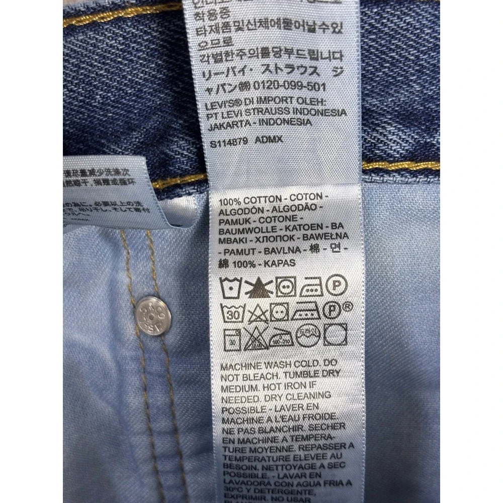 Levis 505 Regular Fit Straight Leg Jeans Mens 33x30 Blue Denim 00505-4891